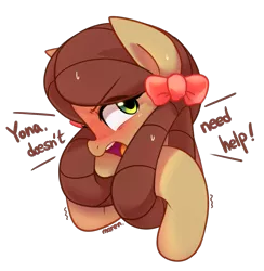 Size: 3811x3907 | Tagged: safe, artist:maren, derpibooru import, yona, ponified, pony, yak, she's all yak, blushing, bust, cute, female, mare, monkey swings, pony yona, portrait, simple background, solo, species swap, transparent background