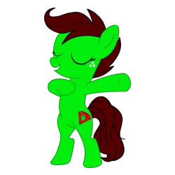 Size: 1280x1280 | Tagged: safe, artist:optimusv42, derpibooru import, oc, oc:jungle heart, oc:jungle jewel, unofficial characters only, earth pony, pony, chest pounding, friendship troopers, my little pony friendship troopers, simple background, solo, transparent background