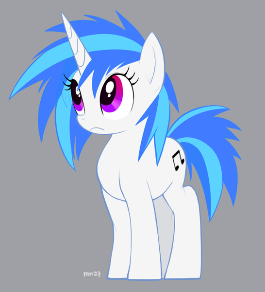 Size: 571x627 | Tagged: safe, artist:mn27, derpibooru import, vinyl scratch, pony, unicorn, cute, female, gray background, mare, simple background, solo, vinylbetes