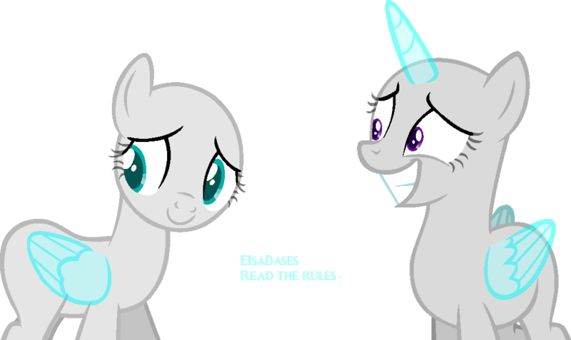 Size: 1097x654 | Tagged: safe, artist:eisabases, derpibooru import, oc, unofficial characters only, alicorn, pegasus, pony, alicorn oc, bald, base, duo, eyelashes, grin, horn, pegasus oc, simple background, smiling, transparent background, wings