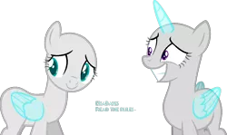 Size: 1097x654 | Tagged: safe, artist:eisabases, derpibooru import, oc, unofficial characters only, alicorn, pegasus, pony, alicorn oc, bald, base, duo, eyelashes, grin, horn, pegasus oc, simple background, smiling, transparent background, wings