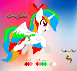 Size: 2000x1845 | Tagged: safe, artist:poncutes, derpibooru import, oc, oc:poncutes, unofficial characters only, alicorn, pony, accessories, alicorn oc, cutie mark, date, female, flying, horn, solo, wings