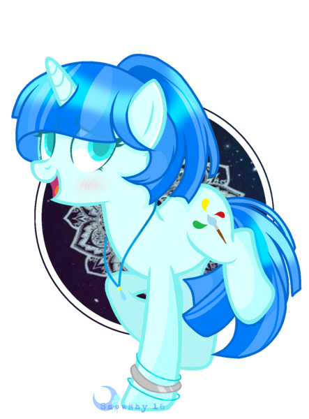 Size: 1196x1620 | Tagged: safe, artist:meimisuki, artist:snowshy16, derpibooru import, oc, oc:water art, unofficial characters only, pony, unicorn, base used, female, mare, simple background, solo, transparent background