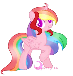 Size: 1349x1399 | Tagged: safe, artist:meimisuki, artist:snowshy16, derpibooru import, oc, oc:rainbow swift, unofficial characters only, alicorn, pony, base used, female, mare, simple background, solo, transparent background