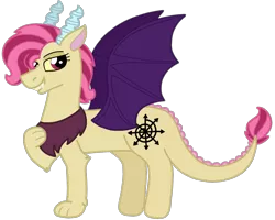 Size: 1589x1272 | Tagged: artist:kindheart525, derpibooru import, draconequus, draconequus oc, female, hybrid, interspecies offspring, kindverse, oc, oc:bedlam, offspring, parent:discord, parent:fluttershy, parents:discoshy, safe, simple background, solo, transparent background, unofficial characters only