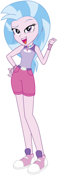 Size: 1105x3348 | Tagged: safe, artist:lhenao, artist:selenaede, derpibooru import, silverstream, equestria girls, base used, belt, clothes, denim shorts, equestria girls-ified, female, fingerless gloves, gloves, jewelry, necklace, open mouth, shoes, shorts, simple background, sneakers, solo, tanktop, transparent background