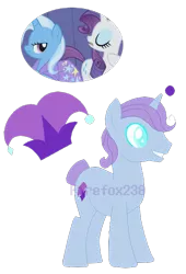 Size: 418x616 | Tagged: artist:firefox238, derpibooru import, female, lesbian, magical lesbian spawn, oc, offspring, parent:rarity, parents:rarixie, parent:trixie, rarity, rarixie, safe, shipping, simple background, transparent background, trixie, unofficial characters only