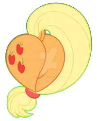 Size: 1600x2005 | Tagged: safe, artist:missmele-madness, derpibooru import, applejack, earth pony, pony, applebutt, butt, butt only, cutie mark, deviantart watermark, dock, female, heart butt, mare, obtrusive watermark, plot, rear view, simple background, solo, transparent background, watermark