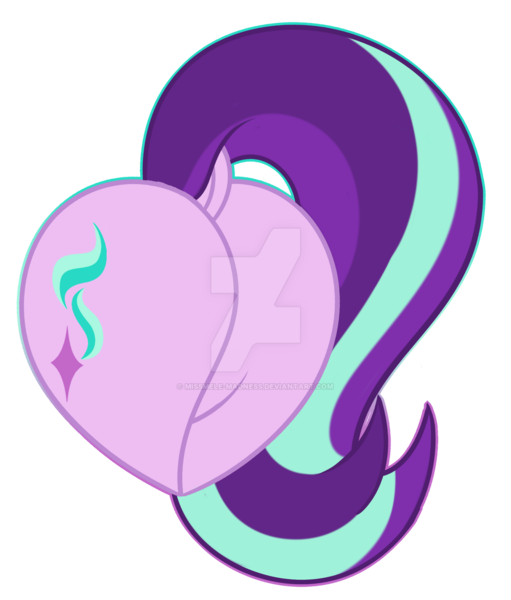 Size: 1600x1879 | Tagged: safe, artist:missmele-madness, derpibooru import, starlight glimmer, pony, unicorn, butt, butt only, cutie mark, deviantart watermark, dock, female, glimmer glutes, heart butt, mare, obtrusive watermark, plot, rear view, simple background, solo, transparent background, watermark