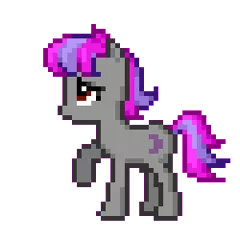 Size: 250x250 | Tagged: 8 bit, artist:falcodash107, derpibooru import, gray, oc, pink hair, pixel art, purple hair, raised hoof, safe, simple background, solo, transparent background, unofficial characters only