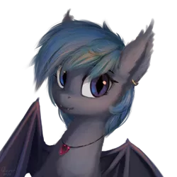 Size: 512x512 | Tagged: safe, artist:quvr, derpibooru import, oc, unofficial characters only, bat pony, bat pony oc, bat wings, fangs, female, looking at you, mare, simple background, solo, transparent background, wings