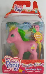 Size: 400x632 | Tagged: derpibooru import, g3, official, packaging, photographer:breyer600, pineapple paradise, safe, simple background, sunny scent pony, toy