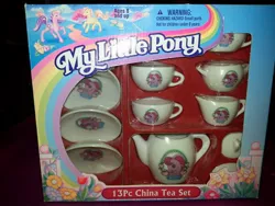 Size: 960x720 | Tagged: cup, cute, derpibooru import, g2, merchandise, official, packaging, photographer:abrowncrayon, safe, satin splash, saucer, sweet berry, teacup, teapot, tea set