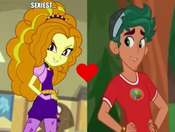 Size: 697x527 | Tagged: safe, derpibooru import, edit, edited screencap, screencap, adagio dazzle, timber spruce, equestria girls, legend of everfree, rainbow rocks, female, male, shipping, shipping domino, straight, timberdazzle