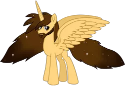 Size: 10417x7303 | Tagged: adult, alicorn, alicorn oc, artist:ejlightning007arts, beard, derpibooru import, facial hair, growth, horn, male, oc, oc:ej, safe, simple background, solo, spread wings, stallion, transparent background, unofficial characters only, vector, wavy mane, wings