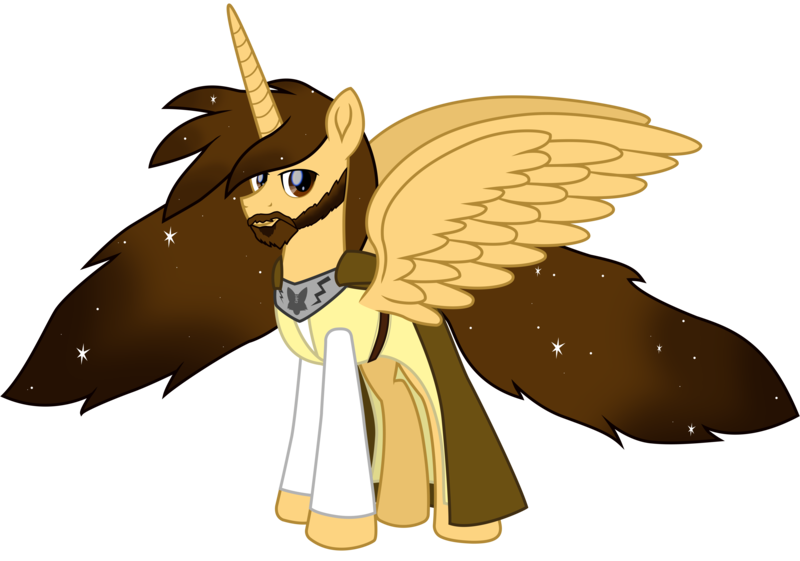 Size: 10417x7303 | Tagged: adult, alicorn, alicorn oc, alternate version, artist:ejlightning007arts, beard, cape, clothes, derpibooru import, facial hair, growth, horn, male, oc, oc:ej, robe, safe, simple background, solo, spread wings, stallion, transparent background, unofficial characters only, vector, wavy mane, wings