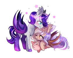 Size: 800x639 | Tagged: safe, artist:ipun, derpibooru import, oc, oc:ginger, unofficial characters only, alicorn, bat pony, bat pony alicorn, bat wings, chibi, deviantart watermark, female, horn, male, mare, obtrusive watermark, simple background, stallion, transparent background, watermark, wings