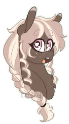 Size: 375x671 | Tagged: safe, artist:liefsong, derpibooru import, oc, oc:cupcake cream, unofficial characters only, braid, bust, cute, freckles, heart eyes, simple background, transparent background, wingding eyes