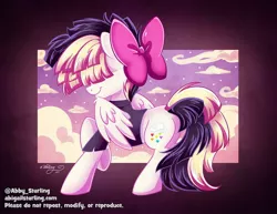 Size: 1280x990 | Tagged: safe, artist:abbystarling, deleted from derpibooru, derpibooru import, songbird serenade, pegasus, pony, my little pony: the movie, abstract background, cloud, cute, female, mare, sky, smiling, solo, songbetes