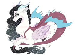 Size: 2700x1978 | Tagged: artist:gigason, derpibooru import, draconequus, female, hybrid, interspecies offspring, oc, offspring, parent:discord, parent:princess celestia, parents:dislestia, safe, simple background, solo, transparent background