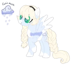 Size: 510x470 | Tagged: safe, artist:skulifuck, derpibooru import, oc, oc:snow storm, unofficial characters only, pegasus, pony, base used, braid, braided tail, cloud, colored hooves, female, mare, pegasus oc, raised hoof, simple background, smiling, solo, transparent background, watermark, wings