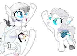 Size: 973x709 | Tagged: safe, artist:skulifuck, derpibooru import, oc, unofficial characters only, bat pony, pony, base used, bat pony oc, bat wings, female, mare, open mouth, raised hoof, siblings, simple background, sisters, slit eyes, smiling, transparent background, triplets, underhoof, wings