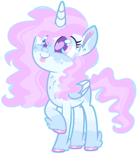 Size: 3773x4246 | Tagged: safe, artist:kurosawakuro, derpibooru import, oc, unofficial characters only, alicorn, base used, colored pupils, feathered fetlocks, female, heart eyes, magical lesbian spawn, offspring, outline, parent:princess celestia, parent:rainbow dash, parents:dashlestia, simple background, solo, teenager, tongue out, transparent background, unshorn fetlocks, wingding eyes