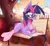 Size: 3253x2975 | Tagged: safe, artist:nevobaster, derpibooru import, twilight sparkle, pony, unicorn, autumn, bench, book, city, clothes, cute, female, glasses, handbag, high res, lying down, mare, nevobaster is trying to murder us, park, pencil, pencil behind ear, pink socks, ponyloaf, prone, reading, scarf, socks, solo, tree, twiabetes, unicorn twilight