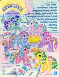 Size: 761x1001 | Tagged: backcard, book, bow, bowl, candy, candy cane, candy cane pony, caramel crunch, curtains, derpibooru import, dough, food, g1, lemon treats, mint dreams, mixing bowl, molasses, official, pitcher, rolling pin, safe, story, sugar apple, sugar sweet, tail bow, this will end in colic