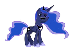 Size: 800x600 | Tagged: safe, derpibooru import, edit, editor:lyinx, princess luna, alicorn, pony, female, head, horn, looking away, mane, mare, meme, rage face, simple background, tail, transparent background, trollbait, trollface, trolluna, vector