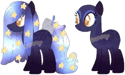 Size: 601x361 | Tagged: safe, artist:skulifuck, derpibooru import, oc, unofficial characters only, earth pony, bald, base used, duo, earth pony oc, ethereal mane, eyelashes, hair over one eye, simple background, starry mane, transparent background