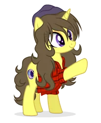 Size: 1390x1694 | Tagged: source needed, safe, artist:rioshi, artist:starshade, derpibooru import, oc, oc:astral flare, unofficial characters only, pony, unicorn, adorkable, beanie, cute, cutie mark, dork, eyeshadow, flannel, hat, hooves, makeup, simple background, smiling, transparent background