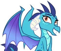 Size: 6739x5676 | Tagged: absurd resolution, artist:andoanimalia, cute, derpibooru import, dragon, dragoness, dragonlord, emberbetes, female, grin, horns, princess ember, safe, simple background, smiling, solo, transparent background, triple threat, vector