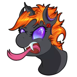 Size: 512x512 | Tagged: safe, artist:mythos art, deleted from derpibooru, derpibooru import, oc, oc:clarity heart, unofficial characters only, changeling, commission, digital art, emoji, emote, purple changeling, simple background, solo, sticker, telegram sticker, tongue out, transparent background