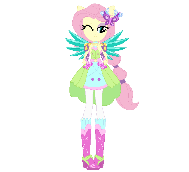 Size: 645x587 | Tagged: safe, artist:cathylility, artist:selenaede, derpibooru import, fluttershy, equestria girls, legend of everfree, base used, clothes, crystal guardian, crystal wings, ponied up, shoes, simple background, solo, transparent background, wings