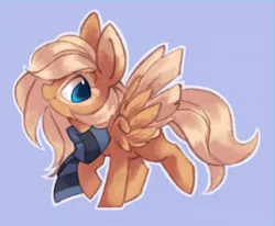 Size: 604x498 | Tagged: safe, artist:popcorn, derpibooru import, oc, oc:mirta whoowlms, unofficial characters only, pegasus, pony, clothes, scarf, simple background, solo