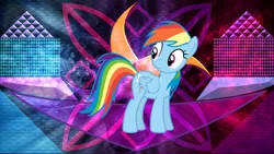 Size: 5120x2880 | Tagged: safe, artist:laszlvfx, artist:slb94, derpibooru import, edit, rainbow dash, pony, solo, wallpaper, wallpaper edit