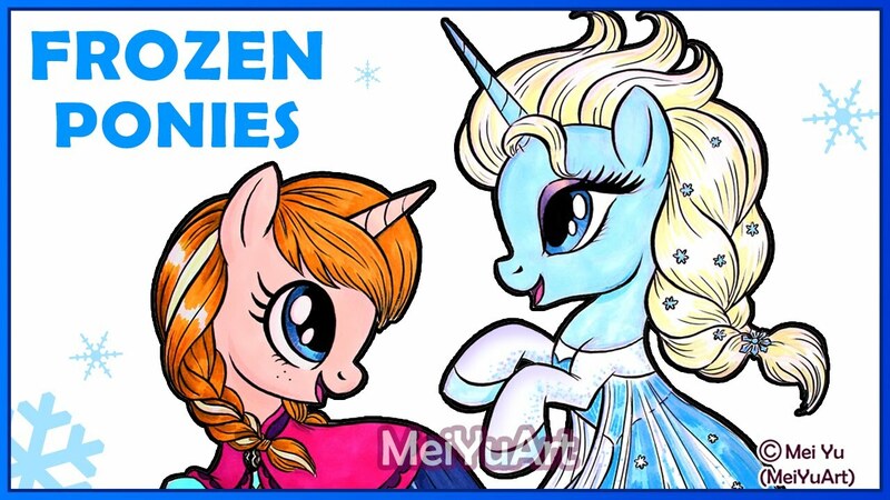 Size: 1280x720 | Tagged: safe, artist:meiyuart, derpibooru import, ponified, pony, anna, crossover, elsa, frozen (movie)