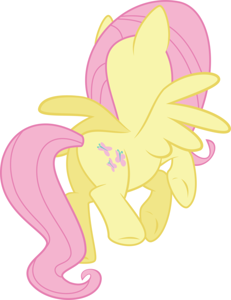 Size: 7179x9311 | Tagged: safe, artist:wissle, derpibooru import, fluttershy, pegasus, pony, friendship is magic, absurd resolution, female, flying, mare, rear view, simple background, solo, transparent background, vector