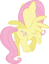 Size: 7179x9311 | Tagged: safe, artist:wissle, derpibooru import, fluttershy, pegasus, pony, friendship is magic, absurd resolution, female, flying, mare, rear view, simple background, solo, transparent background, vector