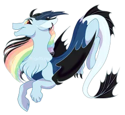 Size: 2700x2500 | Tagged: artist:gigason, derpibooru import, draconequus, high res, interspecies offspring, oc, offspring, parent:discord, parent:rainbow dash, parents:discodash, safe, simple background, solo, transparent background, unofficial characters only