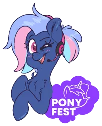 Size: 1537x1897 | Tagged: safe, artist:fluffyxai, derpibooru import, oc, oc:bit rate, unofficial characters only, pony, chibi, cute, happy, looking at you, mascot, one eye closed, pixel art, ponyfest online, simple background, smiling, solo, text, transparent background, wink, winking at you