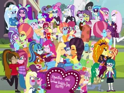 Size: 4032x3024 | Tagged: safe, artist:ktd1993, derpibooru import, adagio dazzle, applejack, aria blaze, cloudy quartz, cup cake, dinky hooves, fleur-de-lis, fluttershy, gloriosa daisy, juniper montage, lily longsocks, meadowbrook, octavia melody, pinkie pie, pixel pizazz, posey shy, princess cadance, princess celestia, principal abacus cinch, queen novo, rarity, saffron masala, scootaloo, sonata dusk, spoiled rich, starlight glimmer, stellar flare, sugar belle, sunset shimmer, sweetie belle, tree hugger, trixie, twilight velvet, victoria, vignette valencia, vinyl scratch, violet blurr, wallflower blush, windy whistles, oc, oc:contralto, oc:cupcake slash, equestria girls, my little pony: the movie, afro, arixie, blushing, cinchtoria, cloudyvelvet, crush, dean cadance, dinkily, equestria girls-ified, female, fleurdance, gloriette, infidelity, jewelry, juniblush, kissing, lesbian, meadowshy, novolestia, oc x oc, pinata (ship), raffron, rarijack, ring, scootabelle, shipping, smiling, spoiledcake, starhugger, stellarbelle, sunsagio, windyshy