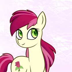 Size: 1460x1460 | Tagged: safe, artist:claribell3, derpibooru import, roseluck, earth pony, pony, abstract background, cute, cuteluck, female, flower, mare, rose, solo