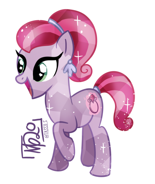 Size: 1317x1562 | Tagged: safe, artist:tassji-s, derpibooru import, crystal pony, pony, g3, g3 to g4, generation leap, glitterbelle, simple background, solo, sparkle pony, transparent background