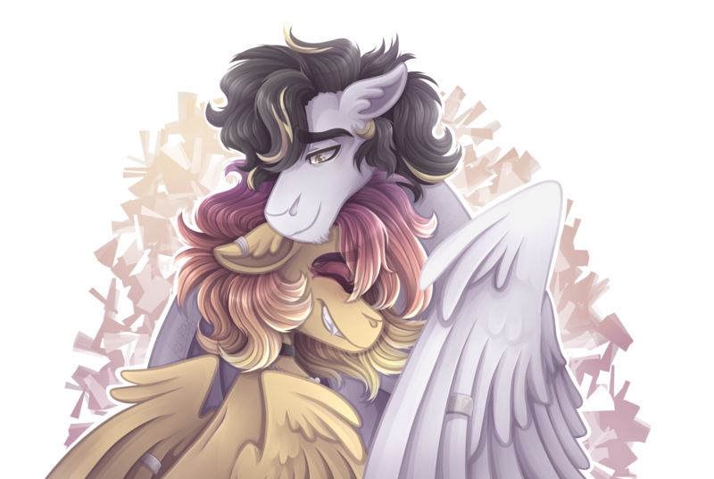 Size: 3500x2350 | Tagged: safe, artist:kikirdcz, derpibooru import, oc, oc:lightning strike, oc:sunrise skies, unofficial characters only, pegasus, pony, female, high res, male, mare, simple background, stallion, transparent background