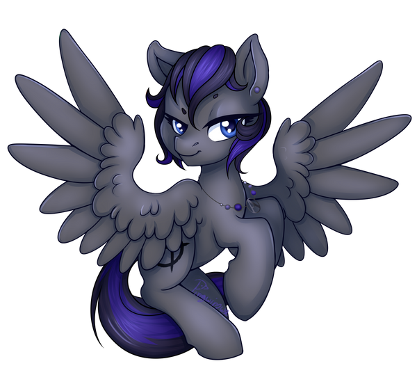 Size: 600x539 | Tagged: safe, artist:pingwinowa, derpibooru import, oc, unofficial characters only, pegasus, pony, flying, simple background, solo, transparent background