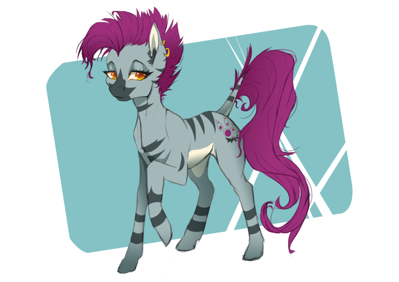 Size: 4961x3508 | Tagged: artist:srk-arts, commission, cute, cutie mark, derpibooru import, digital art, oc, oc:zjin, oc:zjin-wolfwalker, pose, safe, simple background, solo, transparent background, unofficial characters only, white belly, zeb'broni zebra, zebra, zebra oc