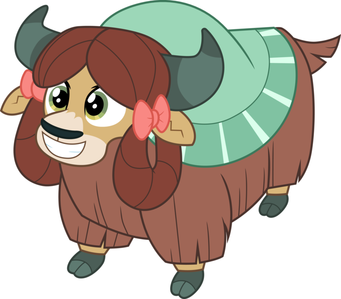 Size: 3417x3000 | Tagged: artist:cloudyglow, bow, cloven hooves, cute, derpibooru import, female, hair bow, monkey swings, safe, simple background, solo, transparent background, uprooted, vector, yak, yona, yonadorable