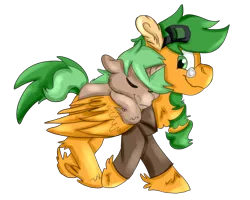 Size: 2500x2000 | Tagged: safe, artist:euspuche, derpibooru import, oc, oc:atom smasher, unofficial characters only, pegasus, unicorn, fallout equestria, fallout equestria: duck and cover, clothes, colt, fanfic art, male, simple background, smiling, transparent background